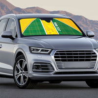 Dominica Football 2026 Custom Auto Sun Shade Sisserou Parrot Madras Pattern