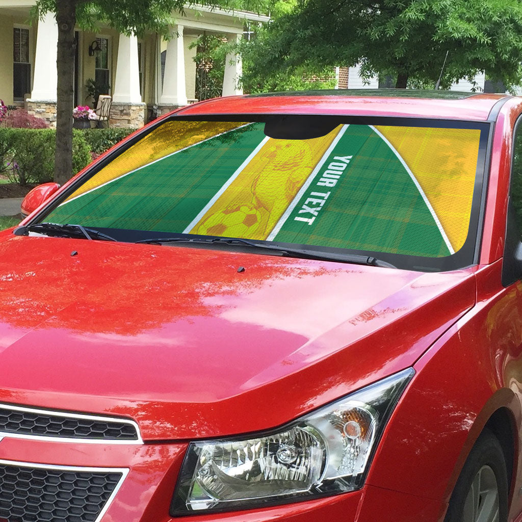Dominica Football 2026 Custom Auto Sun Shade Sisserou Parrot Madras Pattern