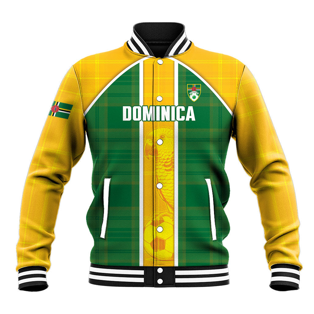 Dominica Football 2026 Custom Baseball Jacket Sisserou Parrot Madras Pattern