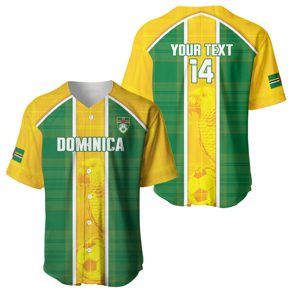 Dominica Football 2026 Custom Baseball Jersey Sisserou Parrot Madras Pattern