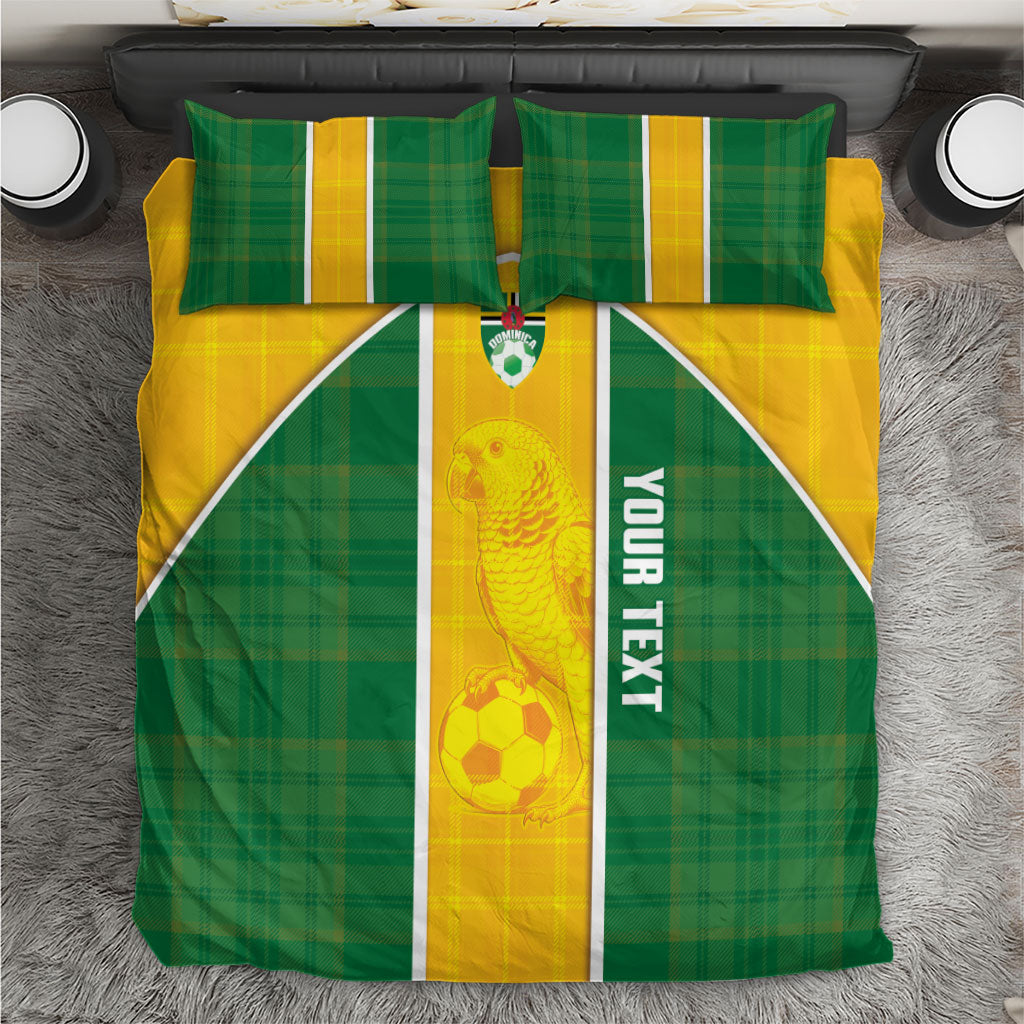 Dominica Football 2026 Custom Bedding Set Sisserou Parrot Madras Pattern