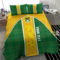 Dominica Football 2026 Custom Bedding Set Sisserou Parrot Madras Pattern