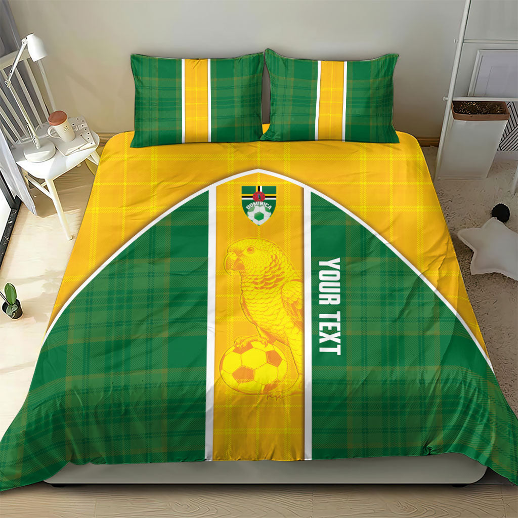 Dominica Football 2026 Custom Bedding Set Sisserou Parrot Madras Pattern