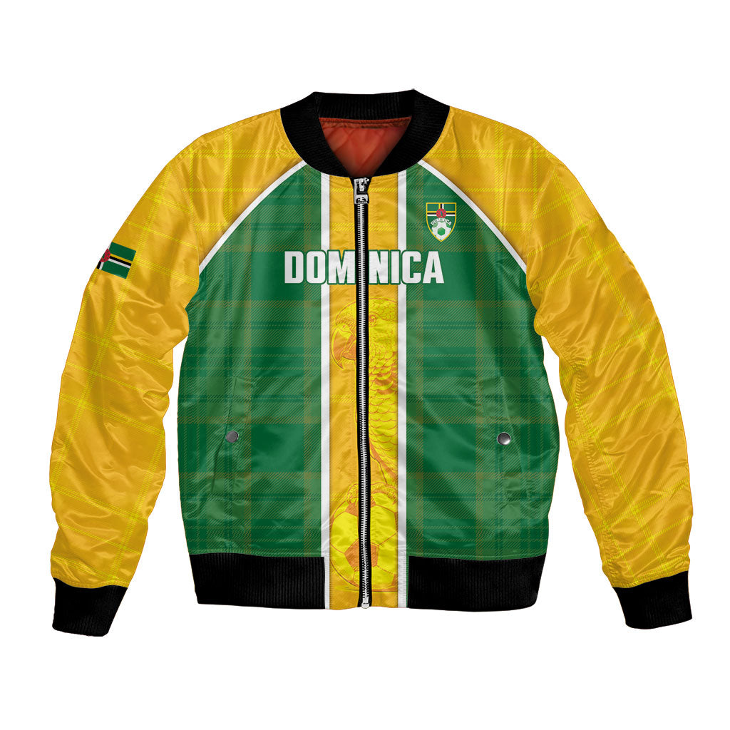 Dominica Football 2026 Custom Bomber Jacket Sisserou Parrot Madras Pattern