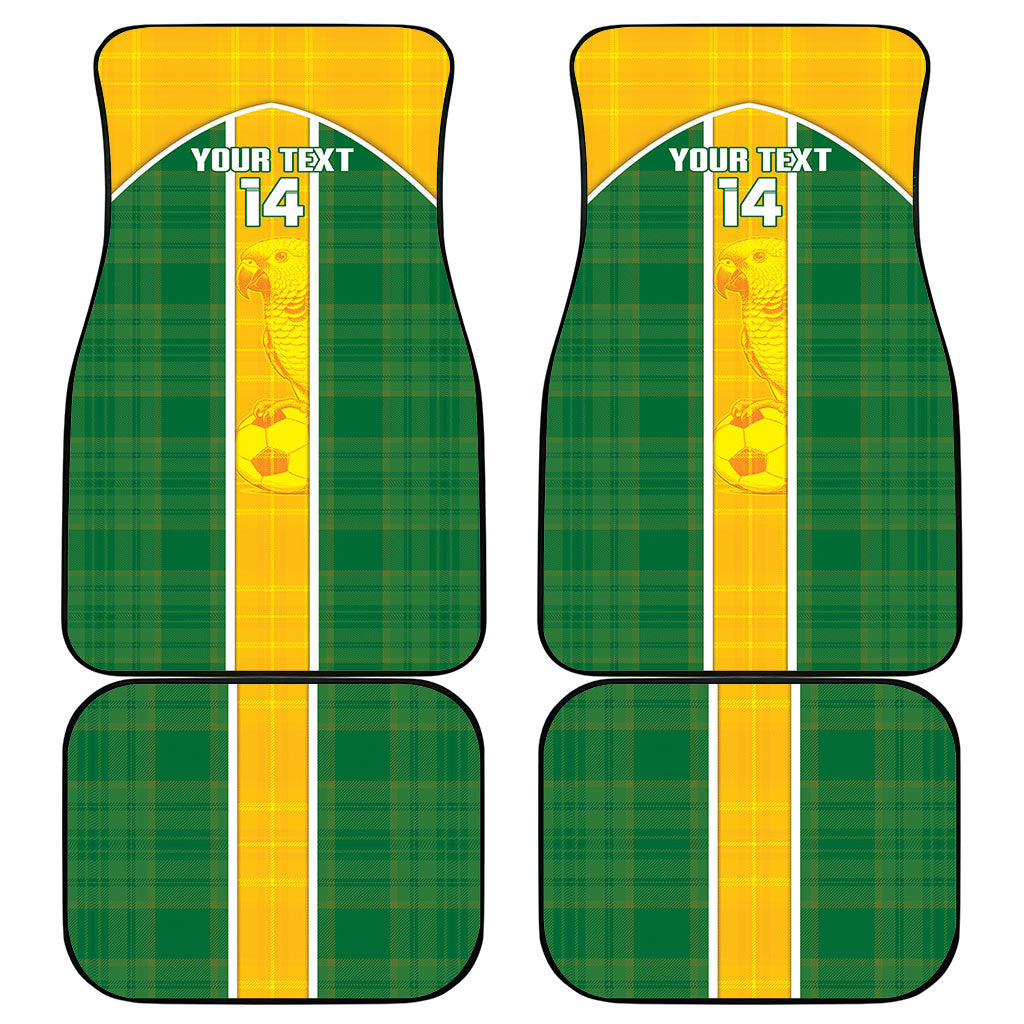 Dominica Football 2026 Custom Car Mats Sisserou Parrot Madras Pattern