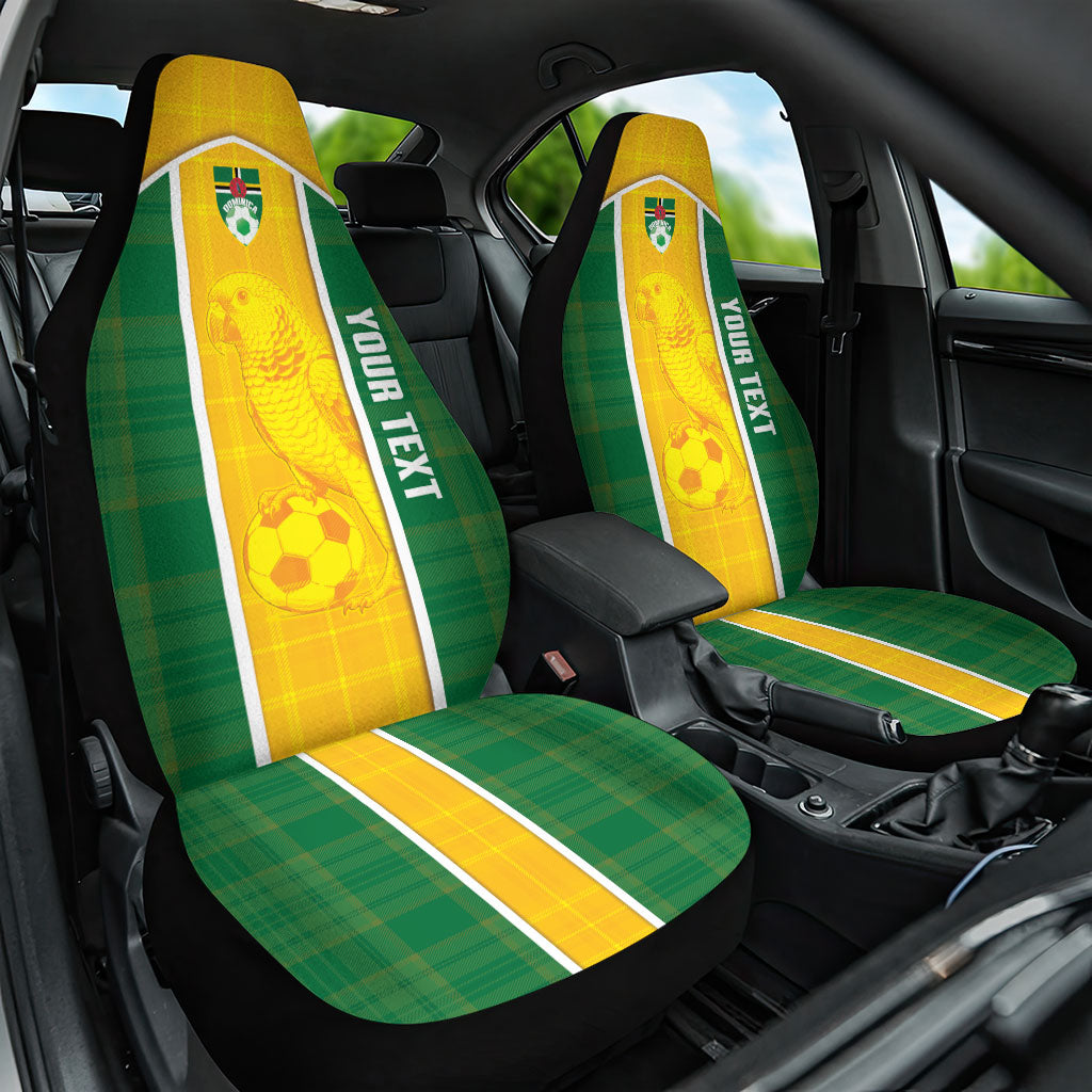 Dominica Football 2026 Custom Car Seat Cover Sisserou Parrot Madras Pattern