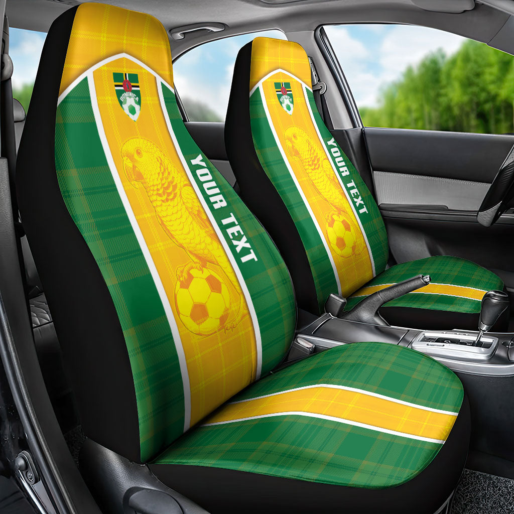 Dominica Football 2026 Custom Car Seat Cover Sisserou Parrot Madras Pattern