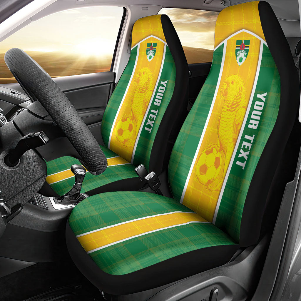 Dominica Football 2026 Custom Car Seat Cover Sisserou Parrot Madras Pattern