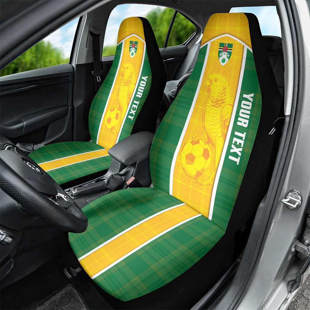 Dominica Football 2026 Custom Car Seat Cover Sisserou Parrot Madras Pattern