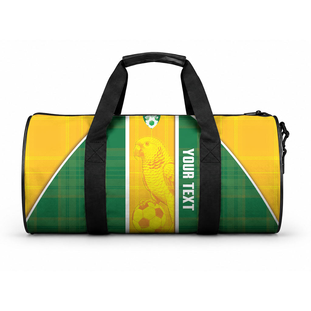 Dominica Football 2026 Custom Duffle Bag Sisserou Parrot Madras Pattern