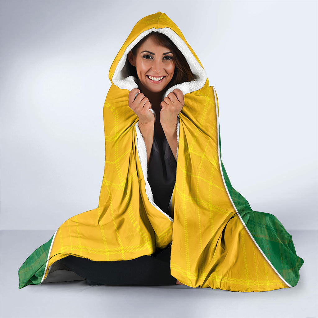 Dominica Football 2026 Custom Hooded Blanket Sisserou Parrot Madras Pattern