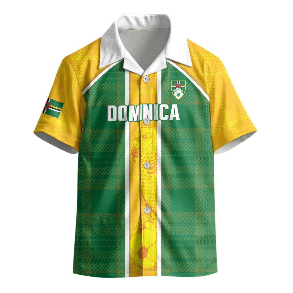 Dominica Football 2026 Custom Kid Hawaiian Shirt Sisserou Parrot Madras Pattern