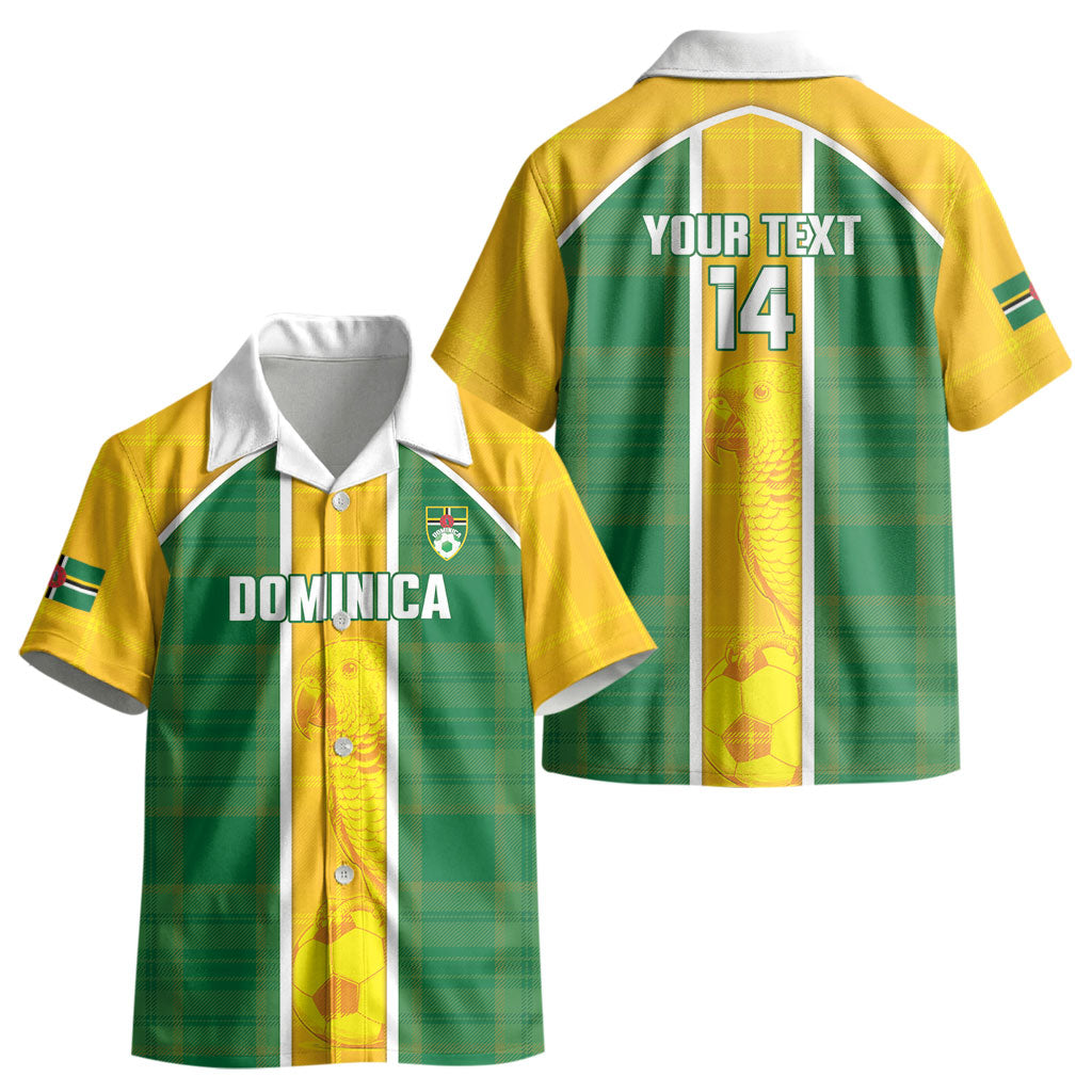 Dominica Football 2026 Custom Kid Hawaiian Shirt Sisserou Parrot Madras Pattern