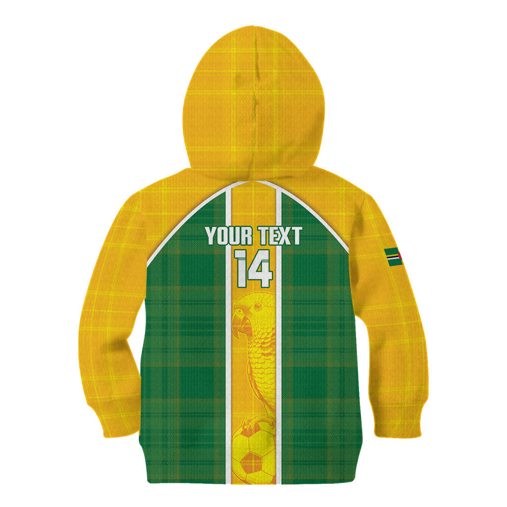 Dominica Football 2026 Custom Kid Hoodie Sisserou Parrot Madras Pattern