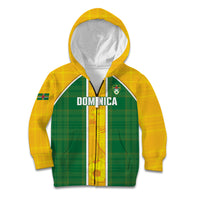 Dominica Football 2026 Custom Kid Hoodie Sisserou Parrot Madras Pattern
