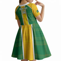Dominica Football 2026 Custom Kid Short Sleeve Dress Sisserou Parrot Madras Pattern