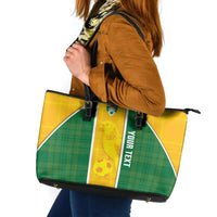 Dominica Football 2026 Custom Leather Tote Bag Sisserou Parrot Madras Pattern