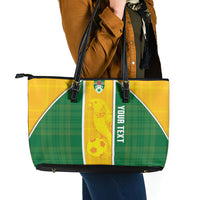 Dominica Football 2026 Custom Leather Tote Bag Sisserou Parrot Madras Pattern