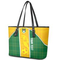 Dominica Football 2026 Custom Leather Tote Bag Sisserou Parrot Madras Pattern