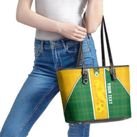 Dominica Football 2026 Custom Leather Tote Bag Sisserou Parrot Madras Pattern