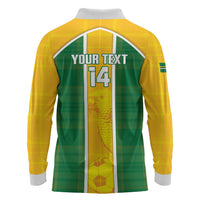 Dominica Football 2026 Custom Long Sleeve Polo Shirt Sisserou Parrot Madras Pattern