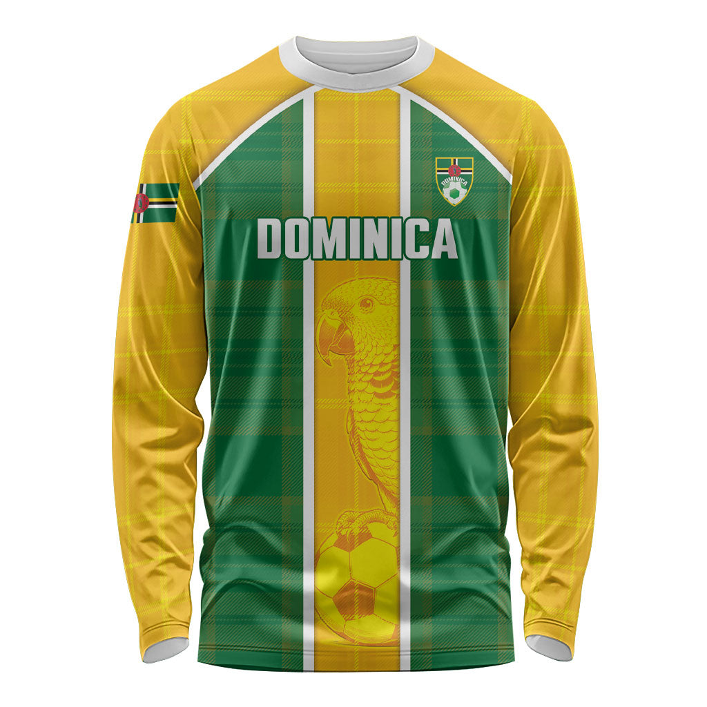 Dominica Football 2026 Custom Long Sleeve Shirt Sisserou Parrot Madras Pattern