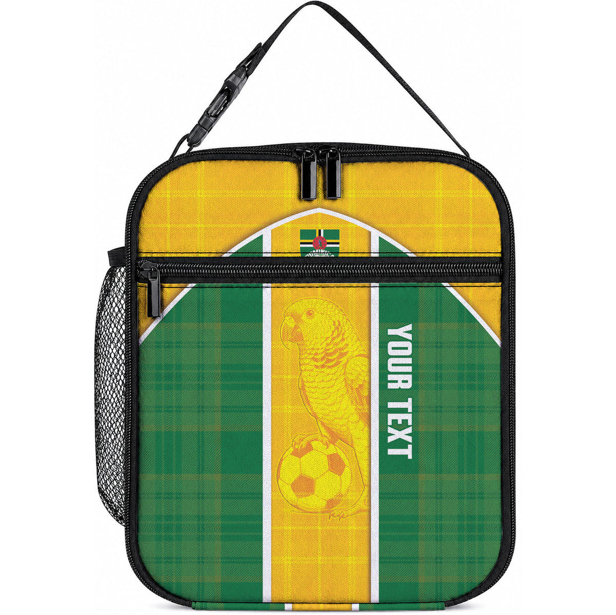 Dominica Football 2026 Custom Lunch Bag Sisserou Parrot Madras Pattern