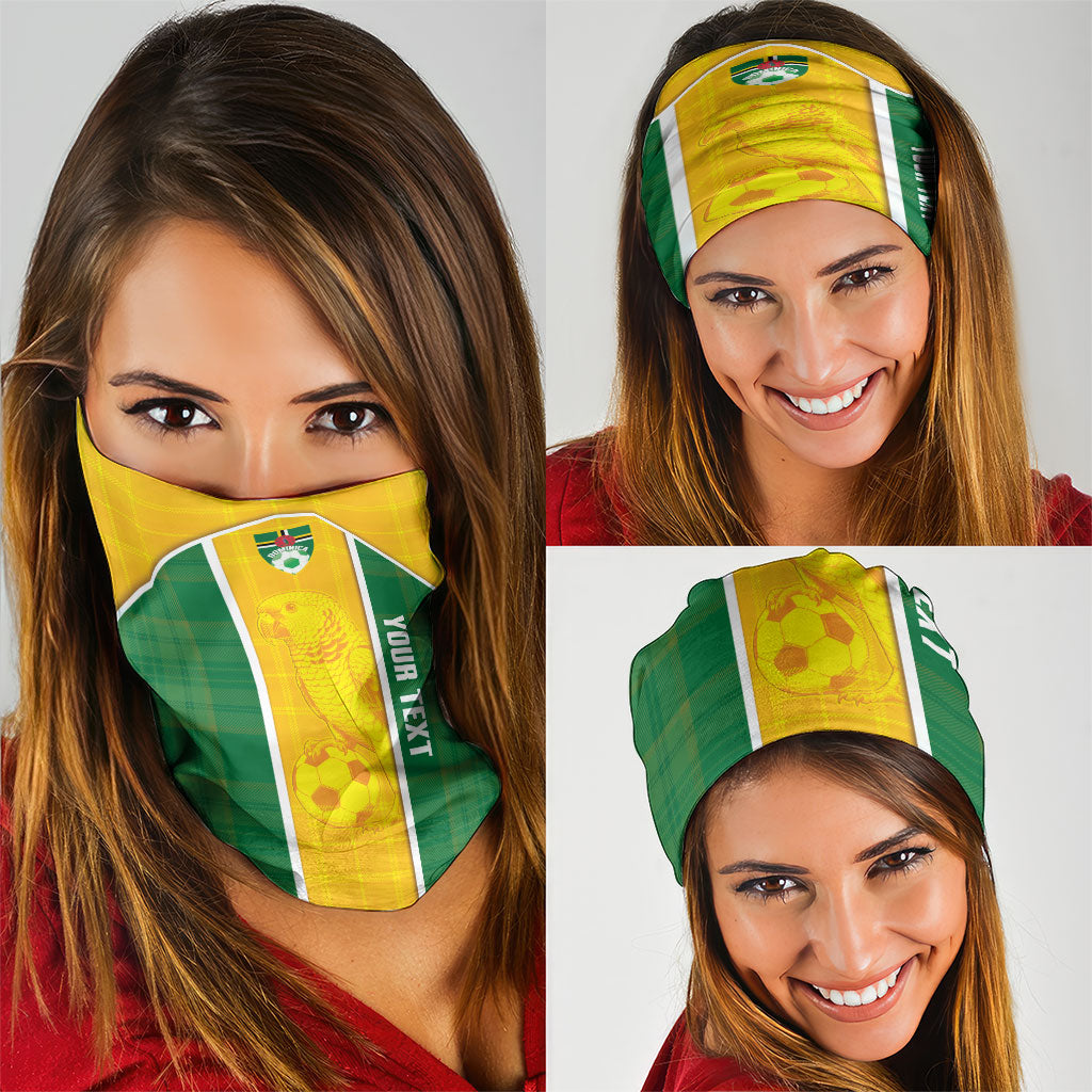 Dominica Football 2026 Custom Neck Gaiter Sisserou Parrot Madras Pattern