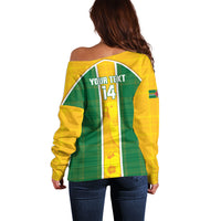Dominica Football 2026 Custom Off Shoulder Sweater Sisserou Parrot Madras Pattern