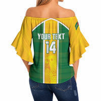 Dominica Football 2026 Custom Off Shoulder Wrap Waist Top Sisserou Parrot Madras Pattern