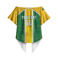Dominica Football 2026 Custom Off Shoulder Wrap Waist Top Sisserou Parrot Madras Pattern