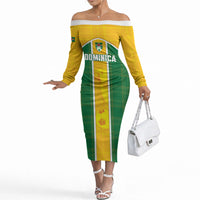 Dominica Football 2026 Custom Off The Shoulder Long Sleeve Dress Sisserou Parrot Madras Pattern