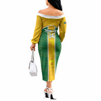 Dominica Football 2026 Custom Off The Shoulder Long Sleeve Dress Sisserou Parrot Madras Pattern