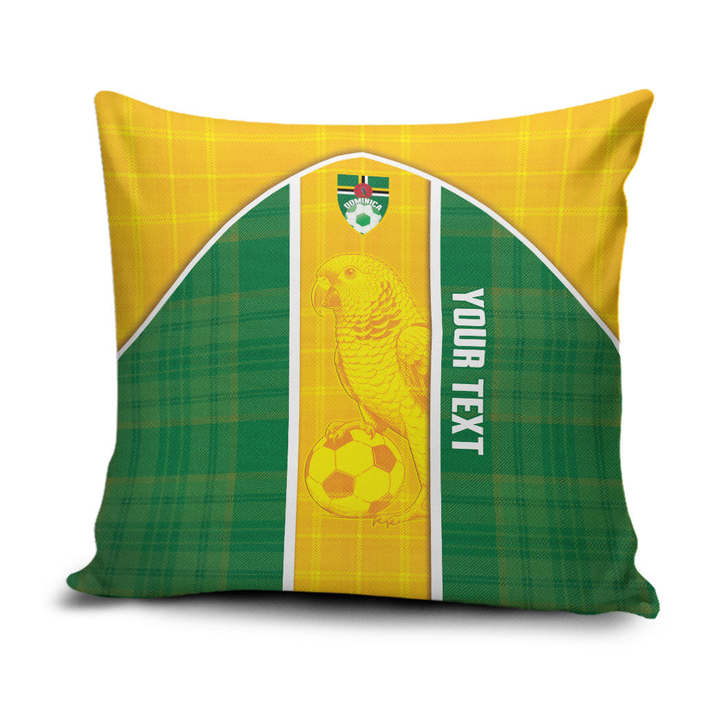 Dominica Football 2026 Custom Pillow Cover Sisserou Parrot Madras Pattern