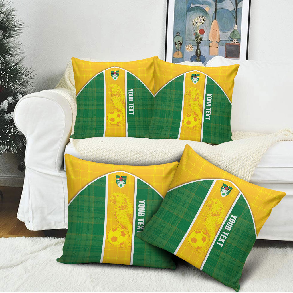 Dominica Football 2026 Custom Pillow Cover Sisserou Parrot Madras Pattern
