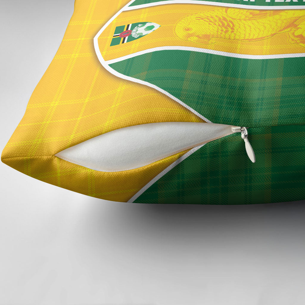 Dominica Football 2026 Custom Pillow Cover Sisserou Parrot Madras Pattern
