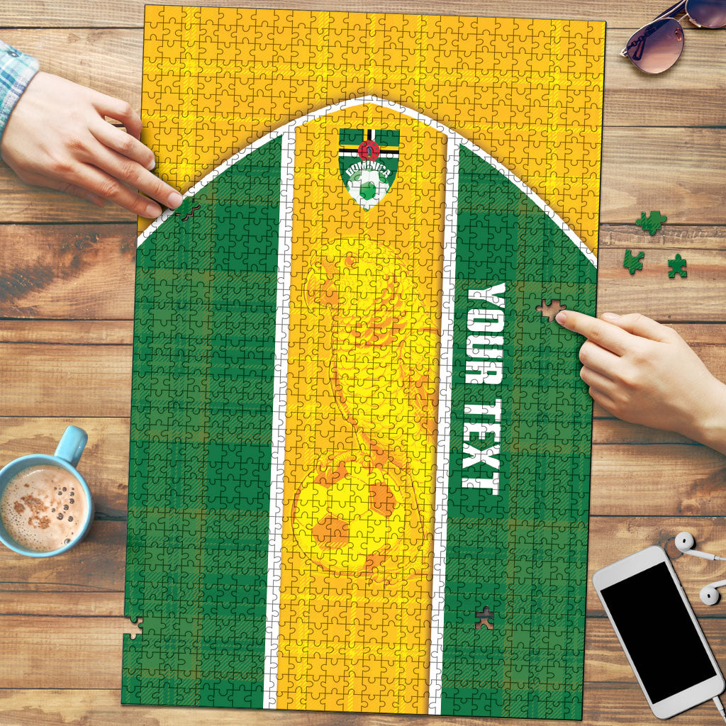 Dominica Football 2026 Custom Puzzle Sisserou Parrot Madras Pattern