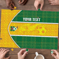 Dominica Football 2026 Custom Puzzle Sisserou Parrot Madras Pattern