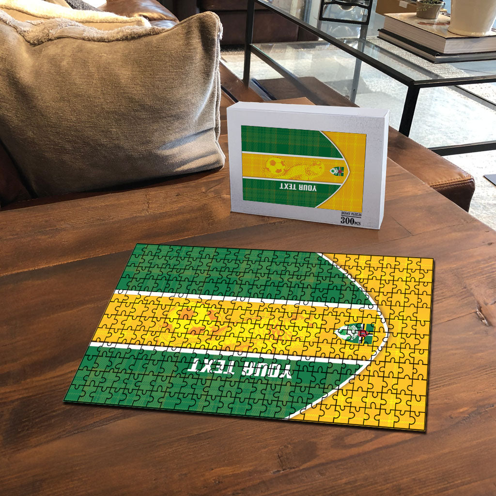 Dominica Football 2026 Custom Puzzle Sisserou Parrot Madras Pattern