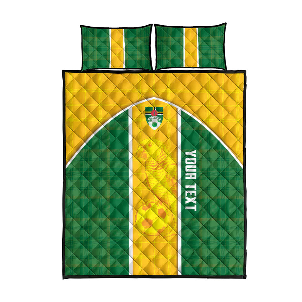 Dominica Football 2026 Custom Quilt Bed Set Sisserou Parrot Madras Pattern