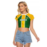 Dominica Football 2026 Custom Raglan Cropped T Shirt Sisserou Parrot Madras Pattern