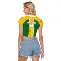Dominica Football 2026 Custom Raglan Cropped T Shirt Sisserou Parrot Madras Pattern