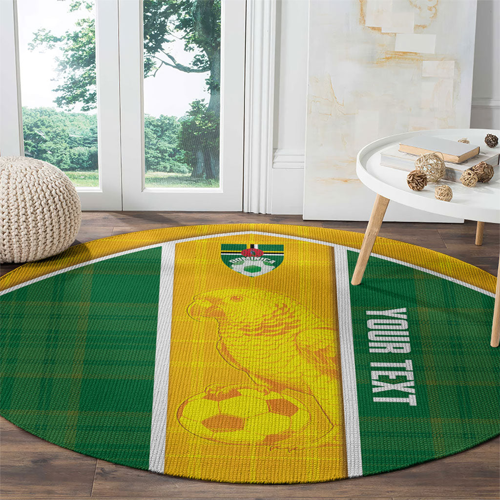 Dominica Football 2026 Custom Round Carpet Sisserou Parrot Madras Pattern