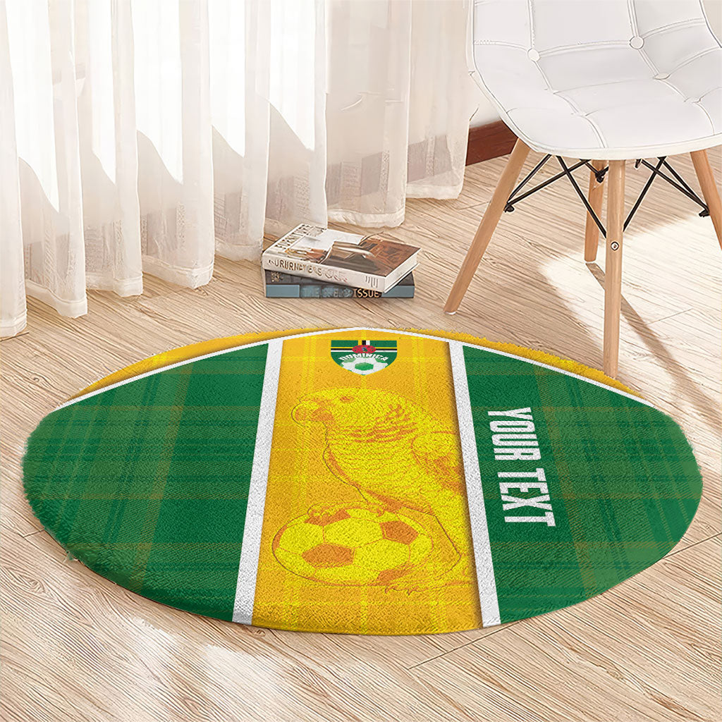 Dominica Football 2026 Custom Round Carpet Sisserou Parrot Madras Pattern