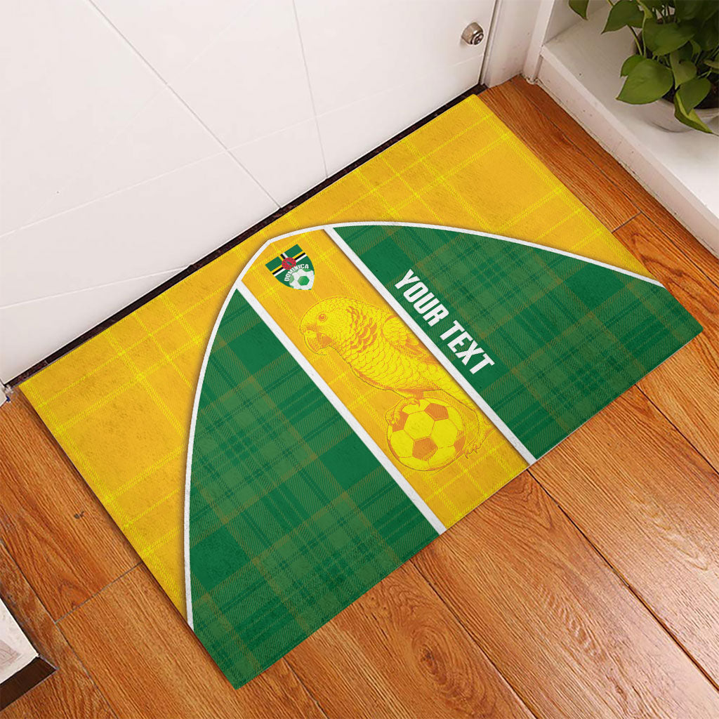 Dominica Football 2026 Custom Rubber Doormat Sisserou Parrot Madras Pattern