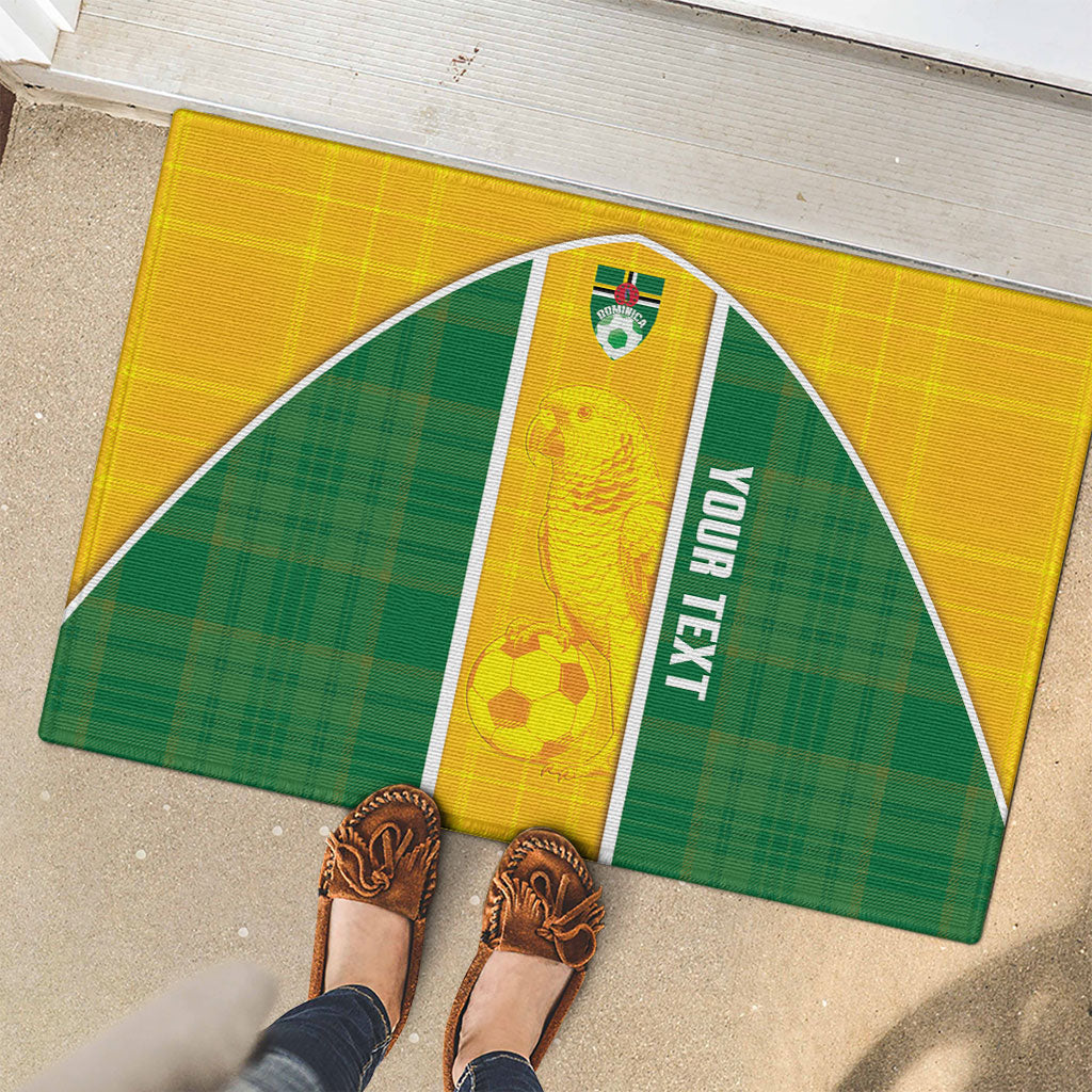 Dominica Football 2026 Custom Rubber Doormat Sisserou Parrot Madras Pattern
