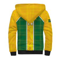Dominica Football 2026 Custom Sherpa Hoodie Sisserou Parrot Madras Pattern