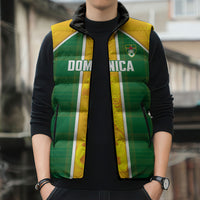 Dominica Football 2026 Custom Sleeveless Puffer Jacket Sisserou Parrot Madras Pattern