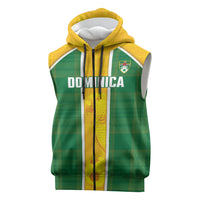 Dominica Football 2026 Custom Sleeveless Zip Hoodie Sisserou Parrot Madras Pattern