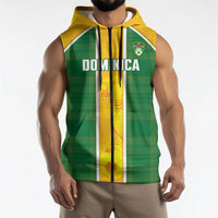 Dominica Football 2026 Custom Sleeveless Zip Hoodie Sisserou Parrot Madras Pattern